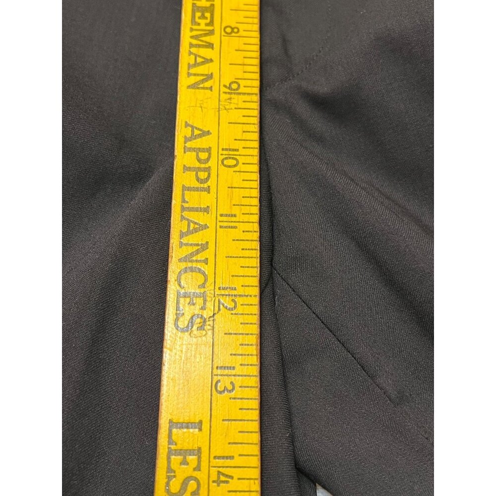 Savile Row Co. London 33R Black 100% Wool Pleated Cuff Dress Pants Preppy Formal - Picture 14 of 16